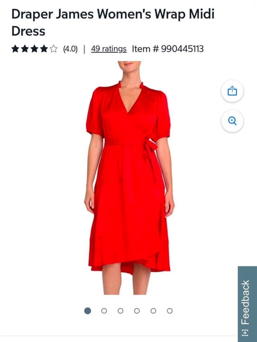Draper James Vibrant Red Wrap Midi Dress